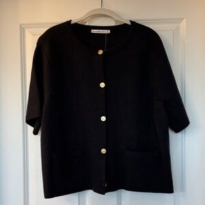 Abercrombie and Fitch Black Cardigan with Gold Buttons